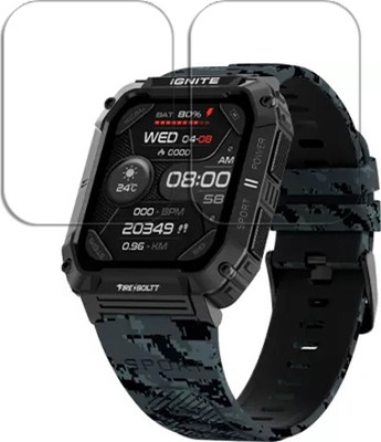 SOMTONE Edge To Edge Tempered Glass for Fire-Boltt Combat 1.96 inch SMARTWATCH SCREEN GUARD(Pack of 2)