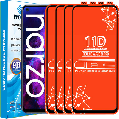 PFOAM Edge To Edge Tempered Glass for REALME NARZO 30 PRO(Pack of 4)