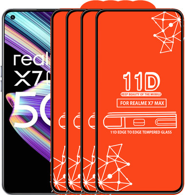 Qyist Edge To Edge Tempered Glass for Realme X7 Max(Pack of 4)