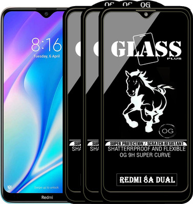 PFOAM Edge To Edge Tempered Glass for REDMI 8A DUAL(Pack of 3)