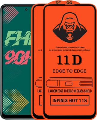 Laxdom Edge To Edge Tempered Glass for INFINIX HOT 11S(Pack of 2)
