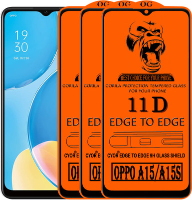 CYOR Edge To Edge Tempered Glass for OPPO A15S(Pack of 3)