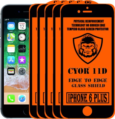 CYOR Edge To Edge Tempered Glass for Apple iPhone 6 Plus(Pack of 5)