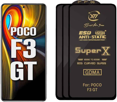 GDMA Edge To Edge Tempered Glass for POCO F3 GT(Pack of 3)