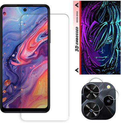 ARBAN Edge To Edge Tempered Glass for Lava Yuva 4 4G Tempered Glass Screen Protector | Anti-Scratch | Edge to Edge Full Coverage | 9H Hardness (1 FRONT SCREEN GUARD + 1 CAMERA LENS PROTECTOR + 1 FREE BACK EMBOSSED SKIN002)(Pack of 1)