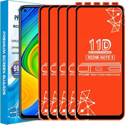 PFOAM Edge To Edge Tempered Glass for REDMI NOTE 9(Pack of 5)