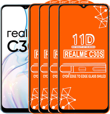 CYOR Edge To Edge Tempered Glass for REALME C30S(Pack of 4)