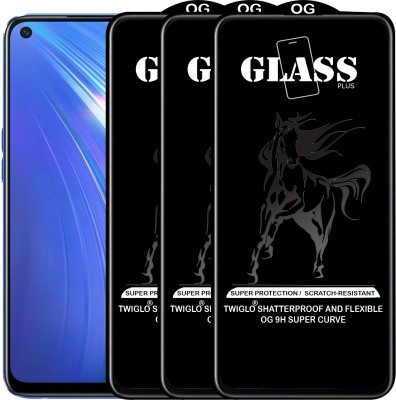 TWIGLO Edge To Edge Tempered Glass for REALME 6(Pack of 3)