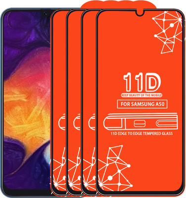 Roxel Edge To Edge Tempered Glass for Samsung Galaxy A50(Pack of 4)