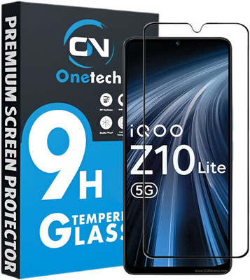 OneTech Edge To Edge Tempered Glass for Iqoo Z10 Lite 5G 9H Hardness, Premium HD+ Screen Protector(Pack of 1)
