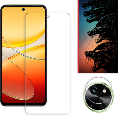 SOMTONE Edge To Edge Tempered Glass for vivo T3x 5G Tempered Glass Screen Protector | Anti-Scratch | Edge to Edge Full Coverage | 9H Hardness ( 1 FRONT SCREEN GUARD + 1 CAMERA LENS PROTECTOR + 1 FREE BACK EMBOSSED SKIN061 )(Pack of 1) SOMTONE Edge To Edge Tempered Glass for vivo T3x 5G Tempered Glass Screen Protector | Anti-Scratch | Edge to Edge Full Coverage | 9H Hardness ( 1 FRONT SCREEN GUARD + 1 CAMERA LENS PROTECTOR + 1 FREE BACK EMBOSSED SKIN061 )(Pack of 1)