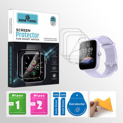 SOMTONE Edge To Edge Tempered Glass for Amazfit Bip 3 1.69 inch Smartwatch 4 PROTECTOR + 4 WIPES + 4 DUST REMOVAL STICKER + 1 WIPER(Pack of 4) SOMTONE Edge To Edge Tempered Glass for Amazfit Bip 3 1.69 inch Smartwatch 4 PROTECTOR + 4 WIPES + 4 DUST REMOVAL STICKER + 1 WIPER(Pack of 4)