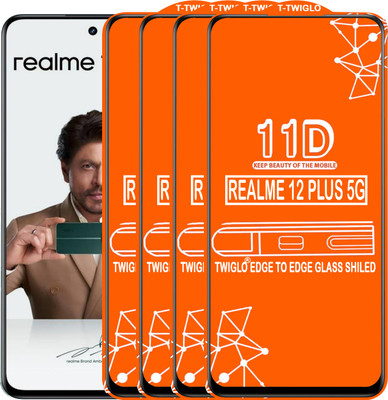TWIGLO Edge To Edge Tempered Glass for REALME 12 PLUS 5G(Pack of 4)