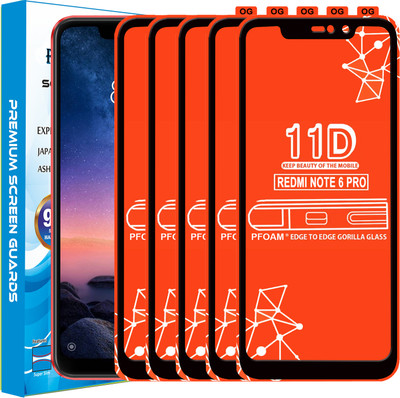PFOAM Edge To Edge Tempered Glass for Mi Redmi Note 6 Pro(Pack of 5)