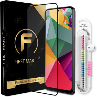 FIRST MART Edge To Edge Tempered Glass for Redmi Note 12 5G, Redmi Note 12, Mi Note 12 4G, OG Tempered Glass with Cable Protector(Pack of 1)