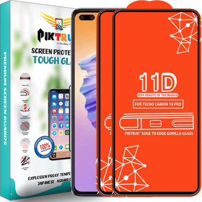 PikTrue Edge To Edge Tempered Glass for Tecno Camon 18 Pro(Pack of 2)