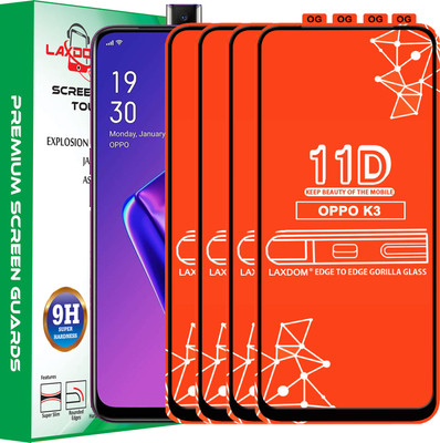 Laxdom Edge To Edge Tempered Glass for OPPO K3(Pack of 4)