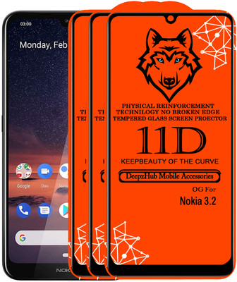CRodible Edge To Edge Tempered Glass for Nokia 3.2(Pack of 3)