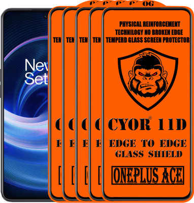CYOR Edge To Edge Tempered Glass for ONEPLUS ACE(Pack of 5)