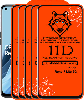 DeepzHub Edge To Edge Tempered Glass for OPPO Reno7 Lite 5G(Pack of 5)