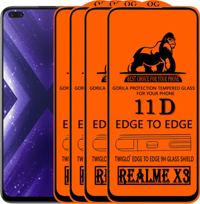 TWIGLO Edge To Edge Tempered Glass for REALME X3(Pack of 4)