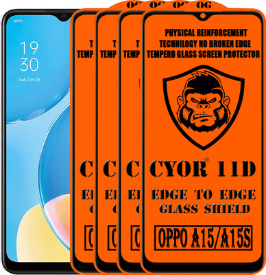 CYOR Edge To Edge Tempered Glass for OPPO A15S(Pack of 4)