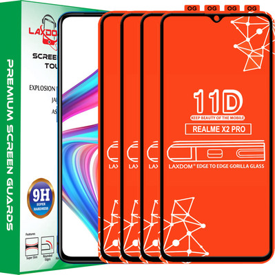 Laxdom Edge To Edge Tempered Glass for Realme X2 Pro(Pack of 4)