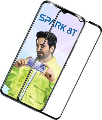 RCHJV Edge To Edge Tempered Glass for Tecno Spark 8T(Pack of 1)