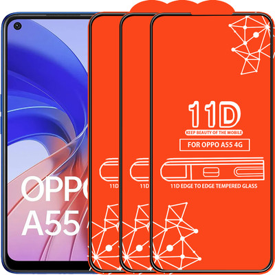 Roxel Edge To Edge Tempered Glass for Oppo A55 4G(Pack of 3)