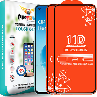 PikTrue Edge To Edge Tempered Glass for Oppo Reno 6 5G(Pack of 2)