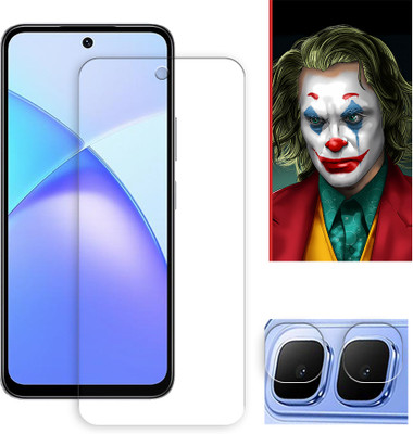 SOMTONE Edge To Edge Tempered Glass for Infinix Smart 10 Plus 4G Tempered Glass Screen Protector | Anti-Scratch | Edge to Edge Full Coverage | 9H Hardness ( 1 FRONT SCREEN GUARD + 1 CAMERA LENS PROTECTOR + 1 FREE BACK EMBOSSED SKIN026 )(Pack of 1)