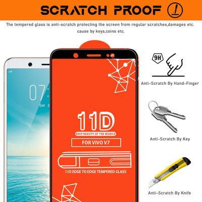 Qyist Edge To Edge Tempered Glass for VIVO V7 Plus(Pack of 4)