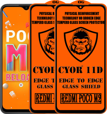 CYOR Edge To Edge Tempered Glass for REDMI POCO M2(Pack of 2)