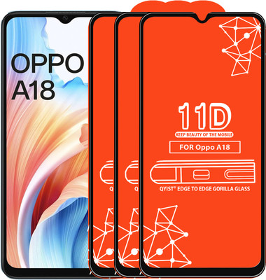 Qyist Edge To Edge Tempered Glass for Oppo A18(Pack of 3)