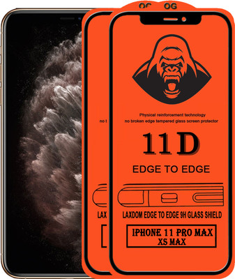 Laxdom Edge To Edge Tempered Glass for Apple iPhone XS Max(Pack of 2)