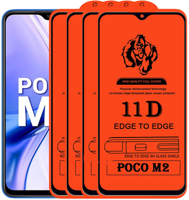 NaturalBuy Edge To Edge Tempered Glass for Poco M2(9H-10H-Pack of 4)(Pack of 4)