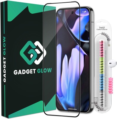 Gadget Glow Edge To Edge Tempered Glass for Google Pixel 9 Pro, Google Pixel 9 Pro 5G, Pixel 9 Pro 5G, OG Tempered Glass with Cable Protector(Pack of 1)