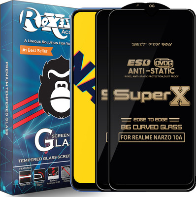 Roxel Edge To Edge Tempered Glass for REALME NARZO 10A(Pack of 2)