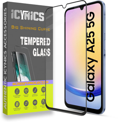 ICYNICS Edge To Edge Tempered Glass for Samsung Galaxy A25 5G, Anti-Fingerprint, Waterproof, Oil-resistant, Bubble-Free, Anti-Static, Scratch Resistant Full Coverage with Wooden box to ensure safety(Pack of 1)