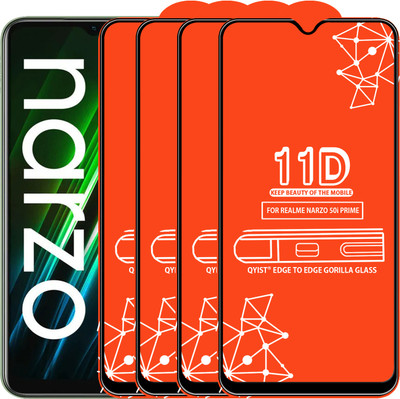 Qyist Edge To Edge Tempered Glass for Realme Narzo 50I Prime(Pack of 4)