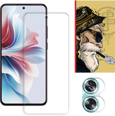 ARBAN Edge To Edge Tempered Glass for Oppo A2 5G Tempered Glass Screen Protector | Anti-Scratch | Edge to Edge Full Coverage | 9H Hardness ( 1 FRONT SCREEN GUARD + 1 CAMERA LENS PROTECTOR + 1 FREE BACK EMBOSSED SKIN001 )(Pack of 1)