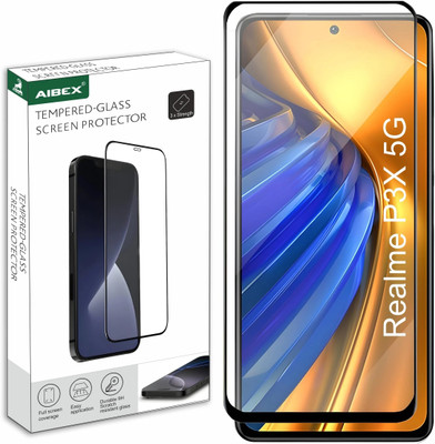 AIBEX Edge To Edge Tempered Glass for Realme P3x 5G| 9H Hardness | Anti-Glare & Anti-Fingerprint | Water Resistant | Edge-to-Edge Full Screen Protector | Bubble-Free Installation(Pack of 1)