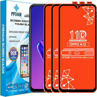 PFOAM Edge To Edge Tempered Glass for OPPO A12(Pack of 3)