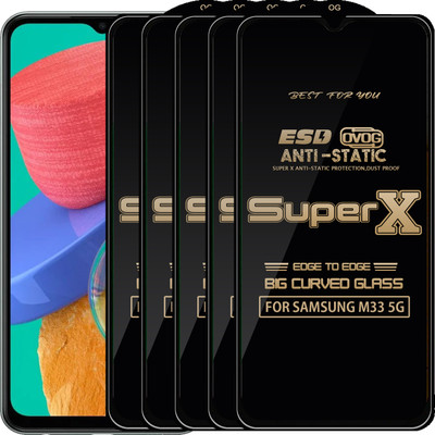 Roxel Edge To Edge Tempered Glass for SAMSUNG M33 5G(Pack of 5)