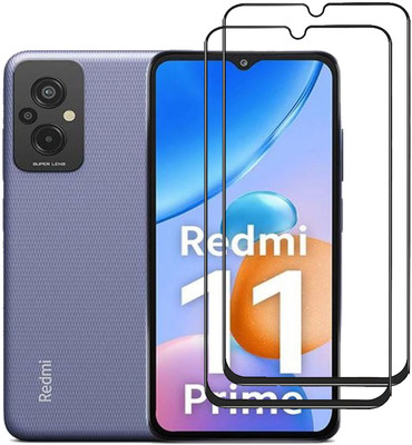 NSTAR Edge To Edge Tempered Glass for Redmi 11 prime(Pack of 2)