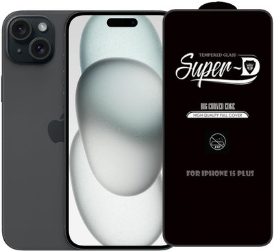 Bigil Edge To Edge Tempered Glass for iPhone 15 Plus, D Plus Super D Glass crystal clear(Pack of 1)