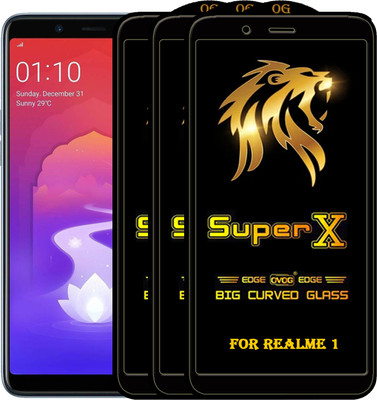 PFOAM Edge To Edge Tempered Glass for OPPO Realme 1(Pack of 3)