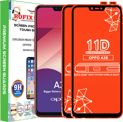 Rofix star Edge To Edge Tempered Glass for Oppo A3s(Pack of 2)