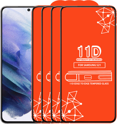 Qyist Edge To Edge Tempered Glass for Samsung Galaxy S21(Pack of 4)