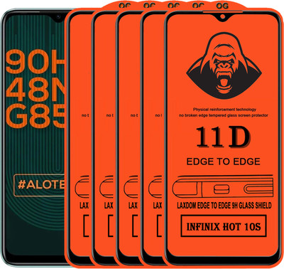 Laxdom Edge To Edge Tempered Glass for INFINIX HOT 10S(Pack of 5)